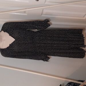 Talbots Black & White Polka-dot Dress sz Medium